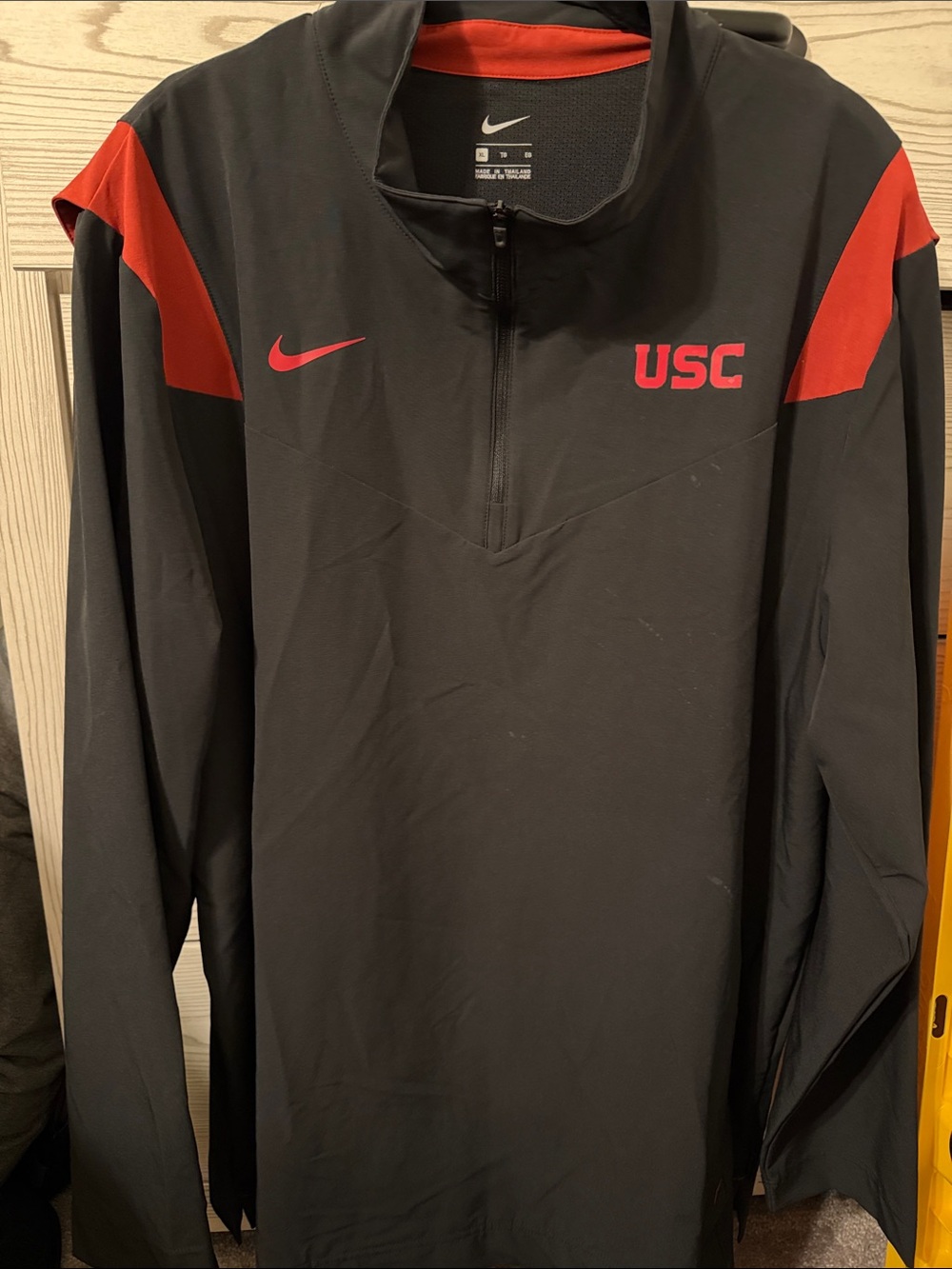 Nike Black and Red USC Lightweight Quarter-Zip Pullover